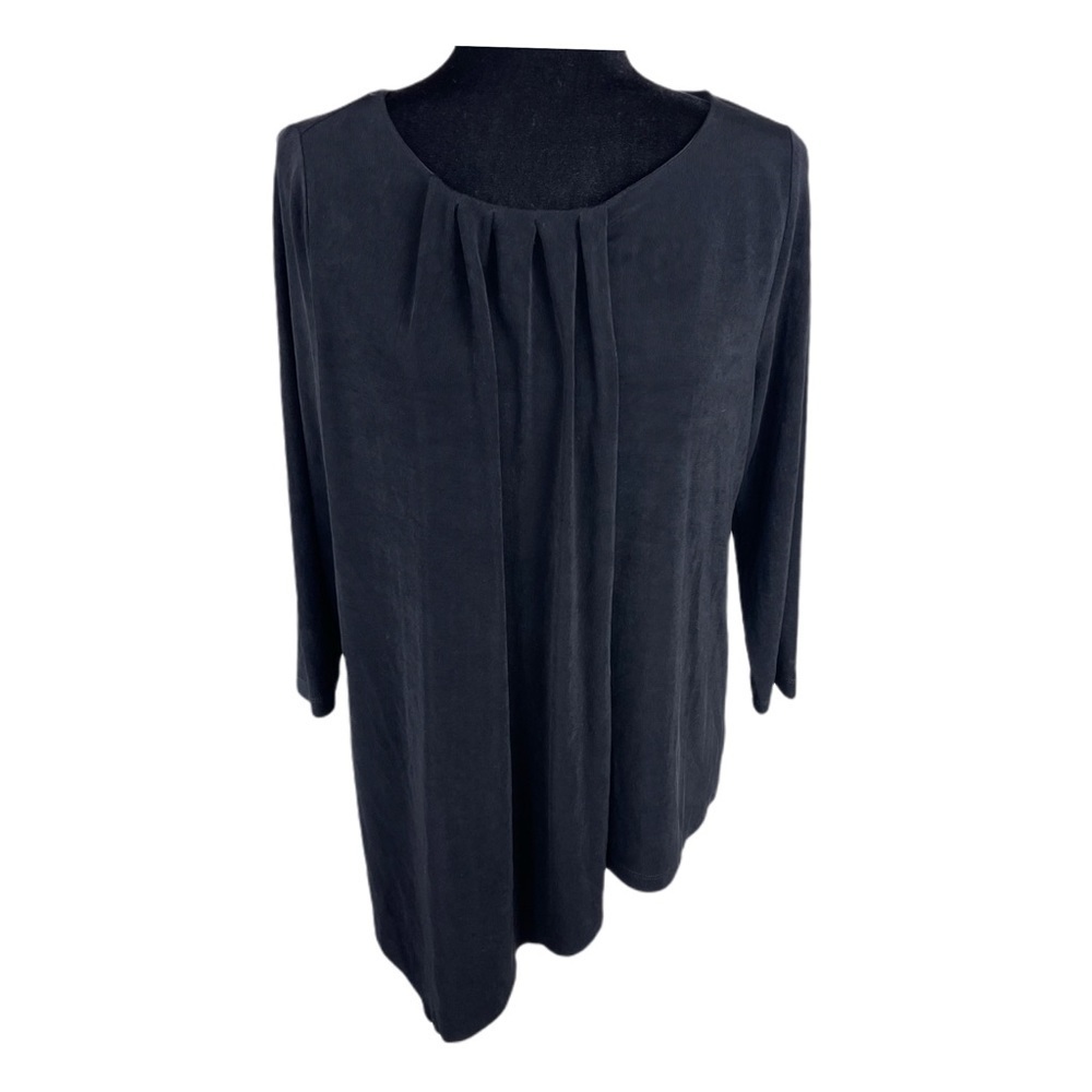 Chico's Travelers Black Asymmetrical Tunic top 1 M